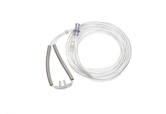 Nasal Cannula, Oxygen  Adult, Intersurgical EarGuard™, curved prongs and tube, 2.1m, 1165002 NHS Code FDC777, box of 50