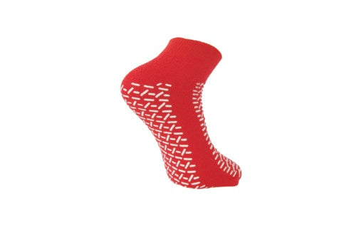 FALLS PREVENTION NON SLIP SOCKS DOUBLE TREAD SLIPPER SOCK, RED BOX OF 48