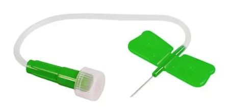 Cannula Butterfly Needles, 21g, Green, 50 Box