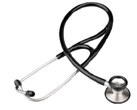 Deluxe Cardiology Adult Stethoscope (Black) Foamed Lined Box