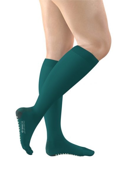 DVT Deep Vein Thrombosis stockings or flight socks, quality medical grade G N brand AES Fit legs , Therapy Compression Garments Anti Embolism Stockings, Calf Blood Clot Prevention, below knee length, medium size, open toe, 1 pair in sealed pack - Medistock Medical Supplies