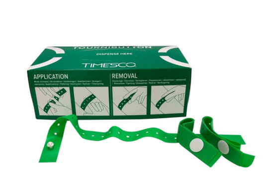 Single Use TourniButton Tourniquet UK Timesco Brand (Box 100)