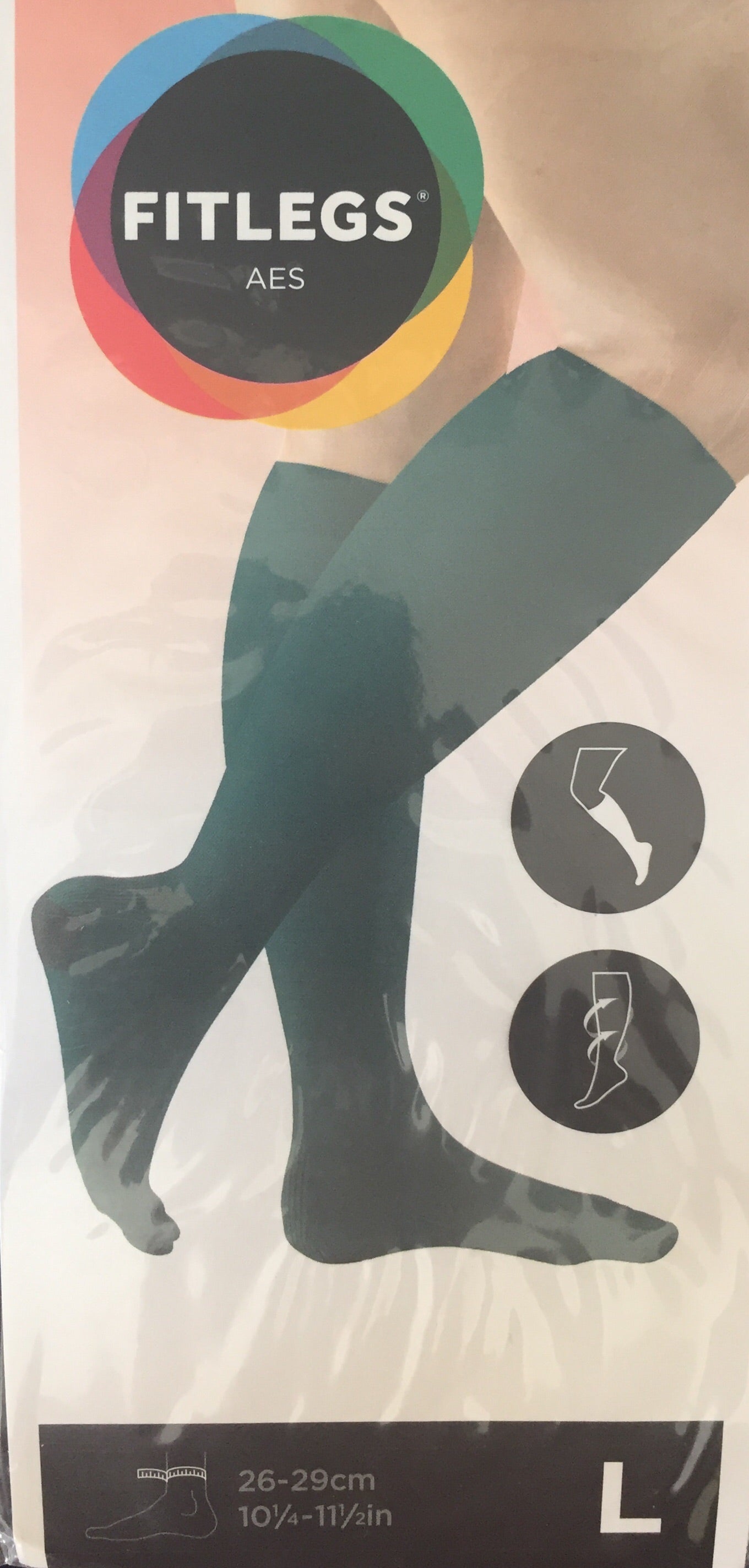 6 Pack Deal, DVT Deep Vein Thrombosis stocking flight socks size large, medical grade 1 quality brand AES Fit legs , Compression Garments Anti Embolism Stockings, Calf Blood Clot Prevention, below knee length, open toe, 6 pairs in sealed pack