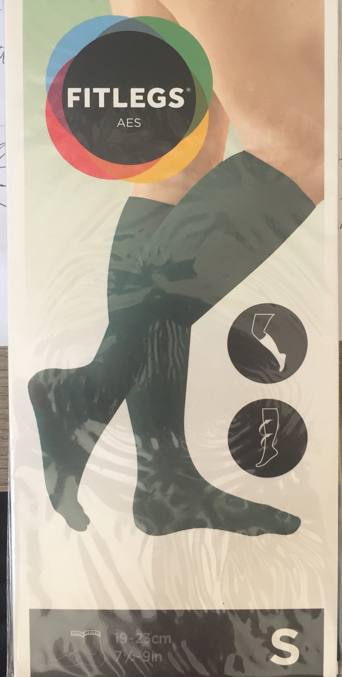 DVT Deep Vein Thrombosis stocking flight socks size small, quality medical grade G N brand AES Fit legs , Therapy Compression Garments Anti Embolism Stockings, Calf Blood Clot Prevention, below knee length, open toe, 1 pair