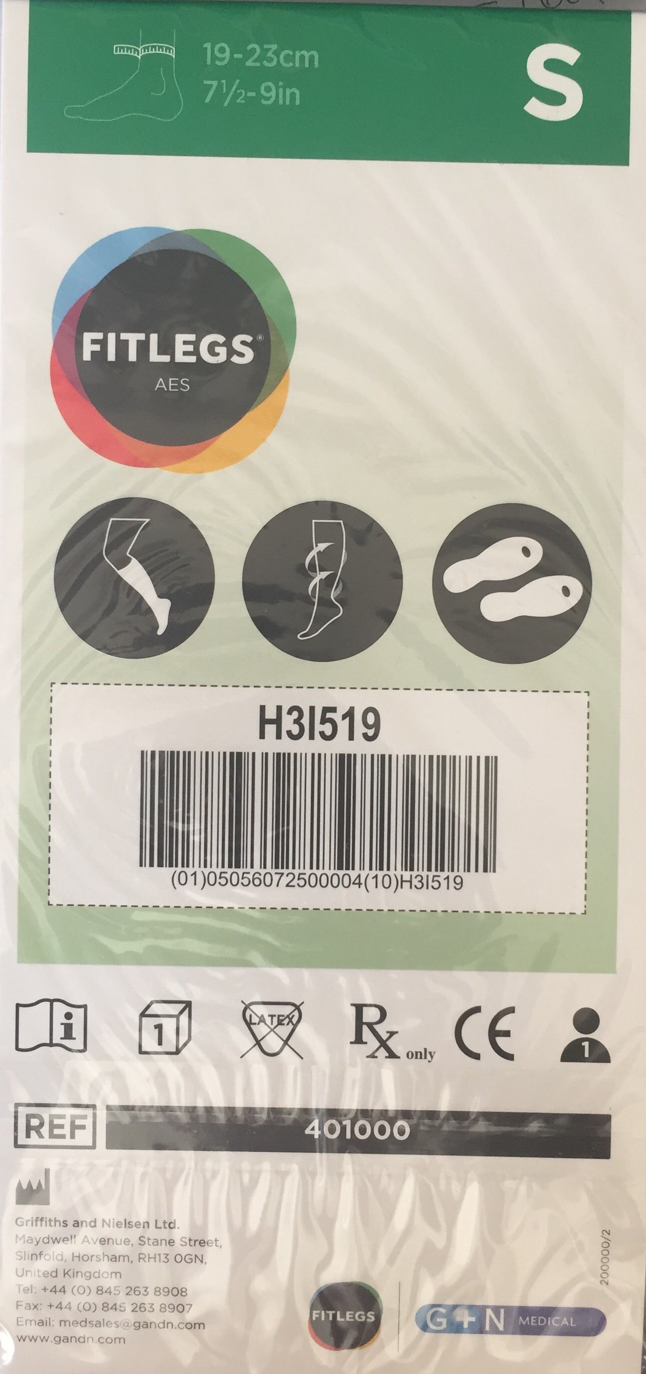DVT Deep Vein Thrombosis stocking flight socks size small, quality medical grade G N brand AES Fit legs , Therapy Compression Garments Anti Embolism Stockings, Calf Blood Clot Prevention, below knee length, open toe, 1 pair