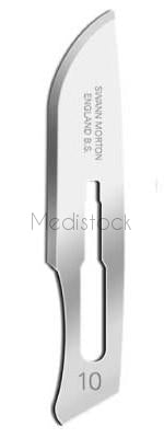 Scalpel Blades, No. 10, Swann Morton, 100 Box-Medistock Medical Supplies