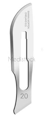 Scalpel Blades, No. 20, Swann Morton, 100 Box-Medistock Medical Supplies