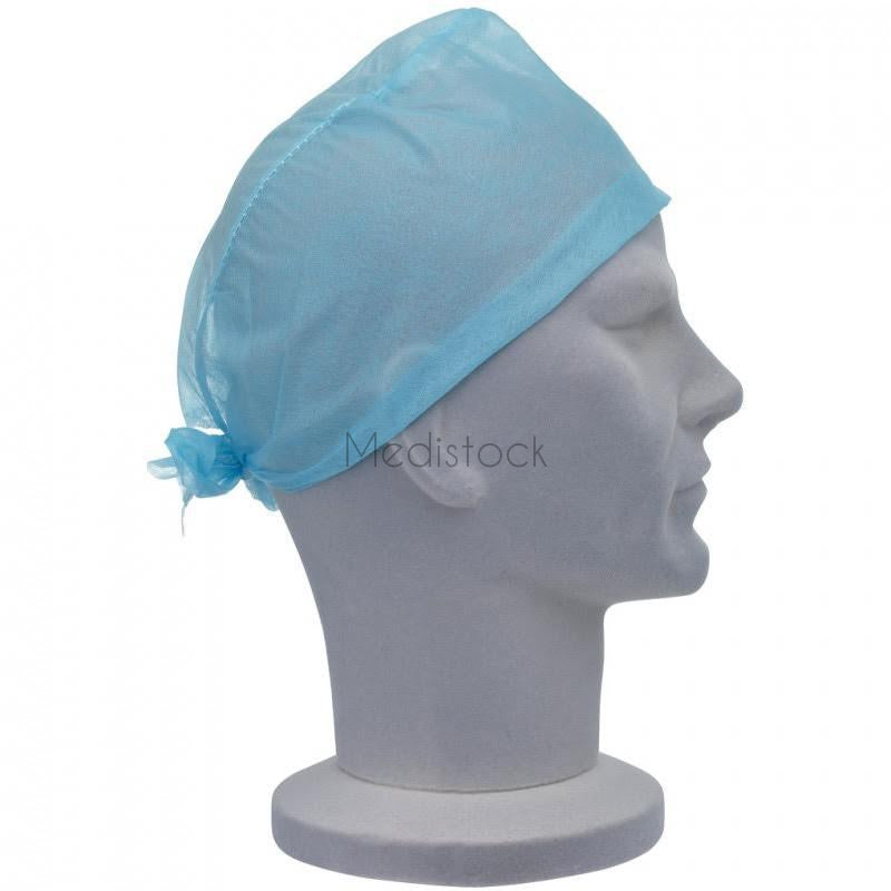 Cap, Theatre Operating, Blue, Tie-Back, 100 Box-Medistock Medical Supplies