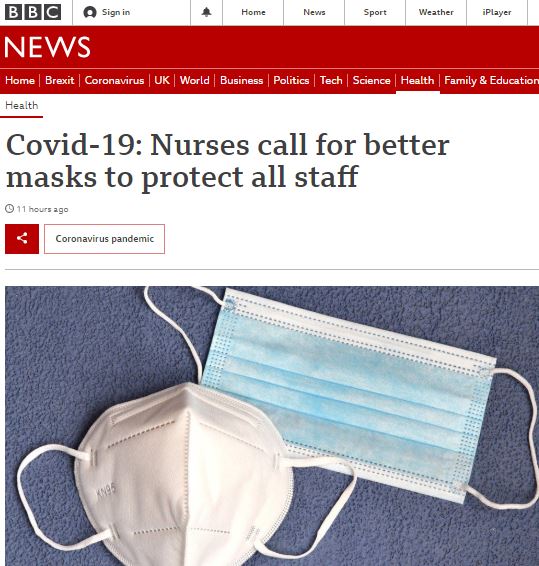 RCN Royal College Nursing Recommends Only Quality FFP3 & FFP3  Face Masks