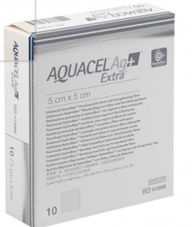 AQUACEL® AG + Extra Silver Dressings (5 x 5 cm) Box of 10