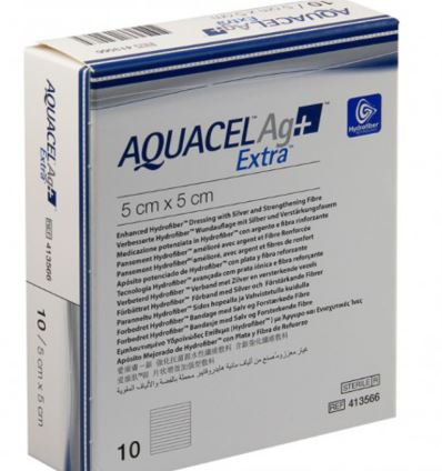 AQUACEL® AG + Extra Silver Dressings (5 x 5 cm) Box of 10