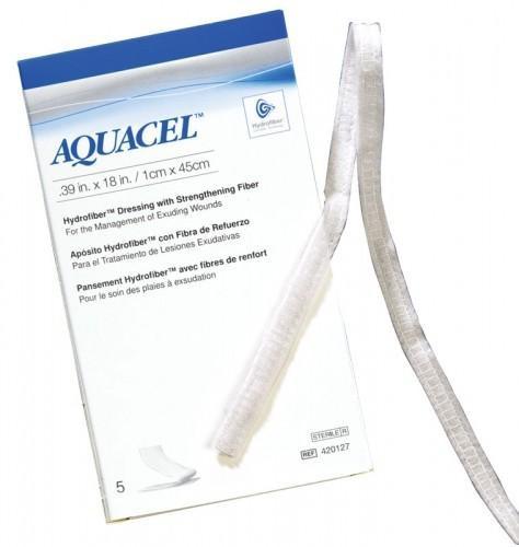 AQUACEL Ribbon Dressing 1cm x 45cm Hydrofiber Wound Dressing Sterile Box of 5
