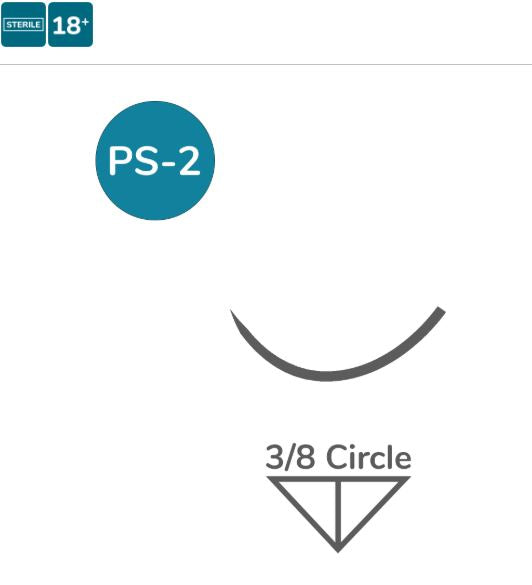 Vicryl Rapide™ Reverse Cutting Prime Needles PS–2 | 19 mm | 3/8 Circle | 4–0 | 75 cm | Undyed (12)