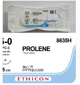 ET8635H Prolene Blue 5/0 45cm 16mm 3/8 Prime Box 36 - Previously ETW8006T