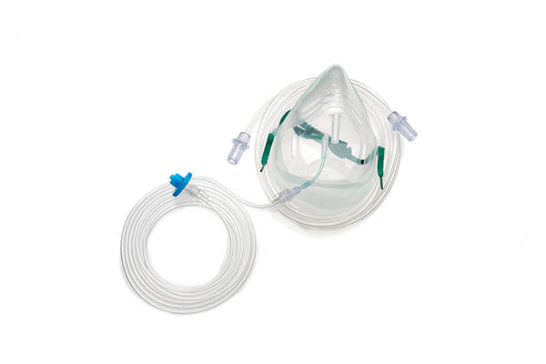 Mask Oxygen EcoLite™, Adult, with CO2 monitoring line, filter and tube, 2.1m Box 30 (1142)