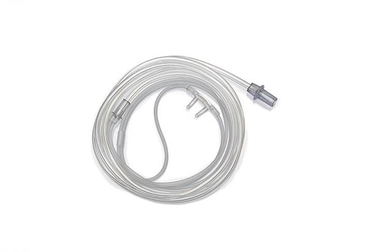 Adult, Intersurgical quality brand nasal cannula with curved prongs and soft satin over ear section to prevent ear sores and aid patient comfort, length 2.1 metres Box of 50