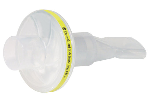 Filter & Mouthpiece, Disposable Entonox Mouthpiece With bacterial and Viral Filter, Clear Guard Midi Filter (EACH)