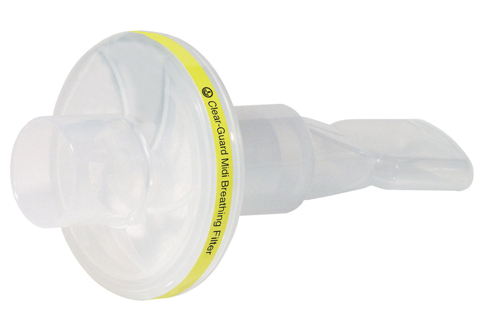 Filter & Mouthpiece, 1644137 NHS Code FTC127 Disposable Entonox Mouthpiece With bacterial and Viral Filter, Clear Guard Midi Filter box of 50