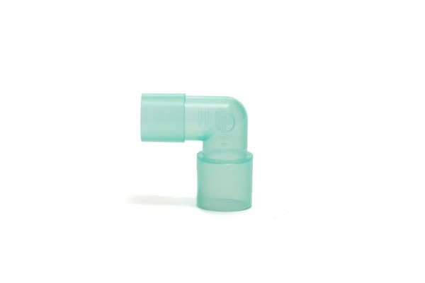 Fixed elbow, connection sizes 22F/22M for hospital anaesthetic circuits etc, each single unit