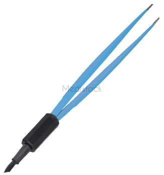 Surgical Bipolar Forceps, Straight with 3 metre lead attached 18cm Length, 1mm Tip , box of 25-Medistock Medical Supplies