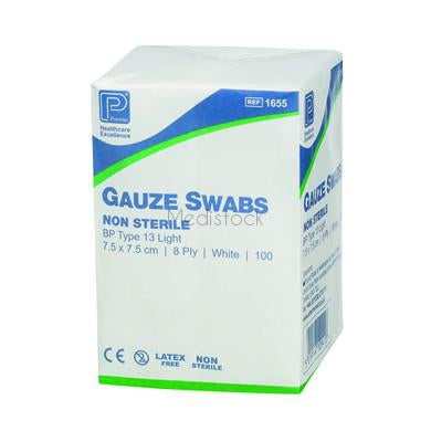 Gauze swab 10 x 10cm non sterile 8 ply (Pack of 100)-Medistock Medical Supplies