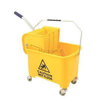 Bucket 20L Yellow with Wringer-Medistock Medical Supplies