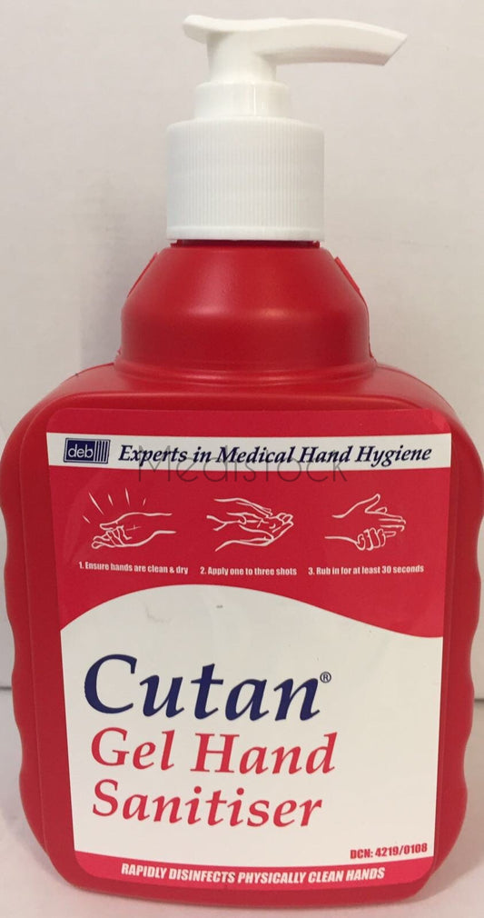 Hand Gel Sanitiser Deb Cutan 400ml Bottle With Pump, Box of 12-Medistock Medical Supplies