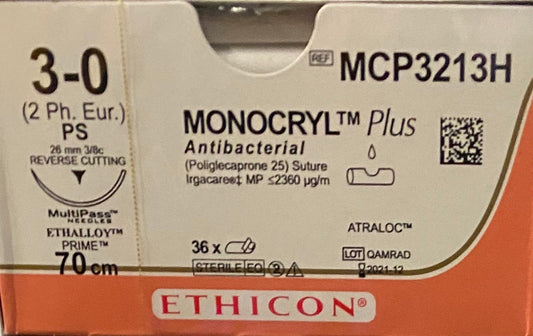 Monocryl™ Plus Taper Point Needles PS Prime MP | 26 mm | 3/8 Circle | 3–0 | 70 cm | Undyed