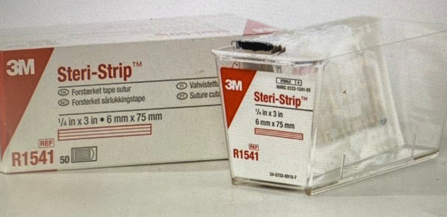 3M Brand Steri Strip 6 x 75mm Wound Closure, 50 Box R1541