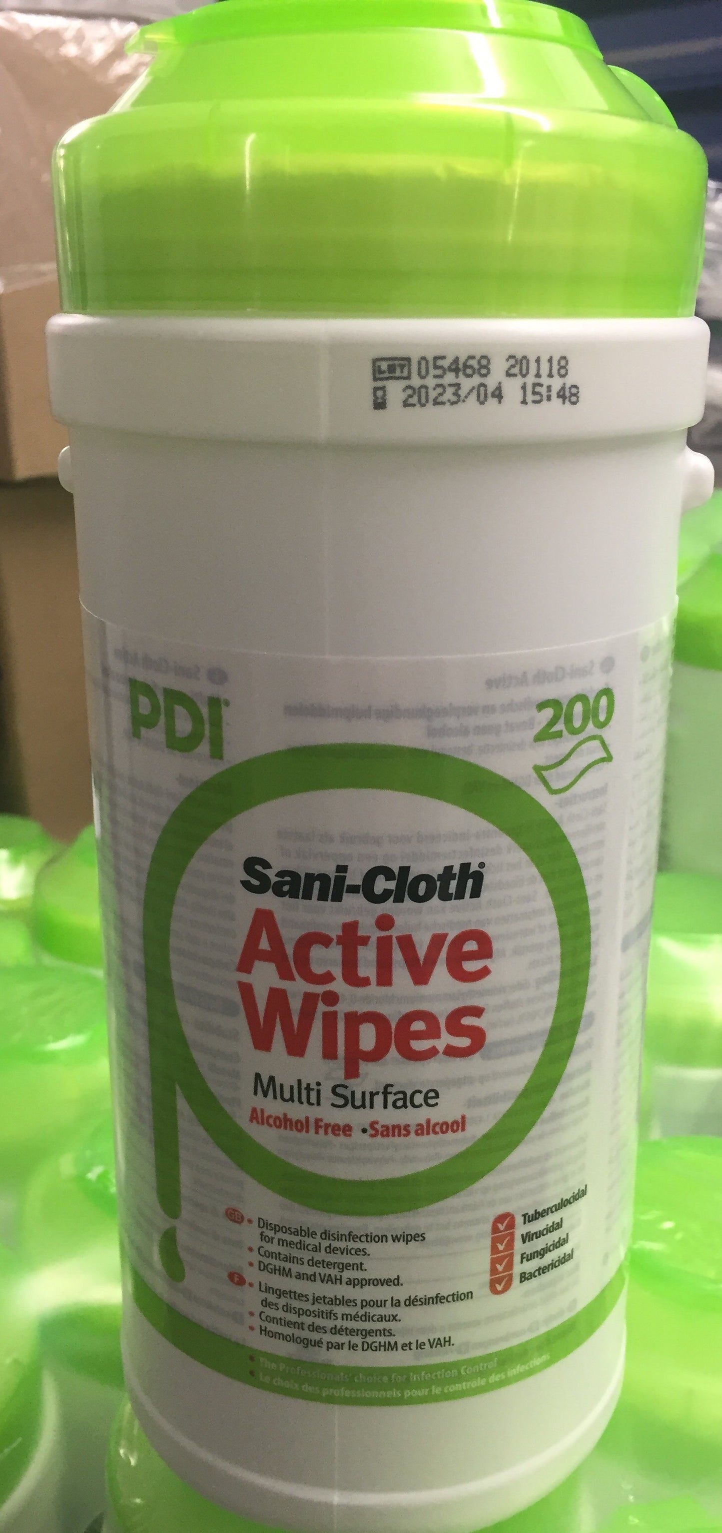 PDI Sani Cloth Disinfectant Wipe.  Active Detergent, Bactericidal, Multi Surface. Tub 200