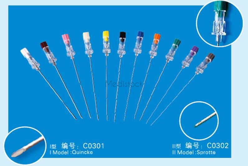 Spinal Needle, Quincke, 18g, 90mm, Pink. Box 25-Medistock Medical Supplies