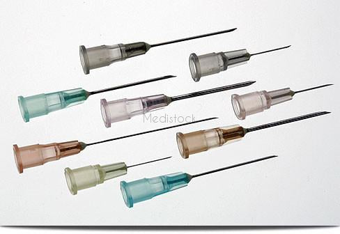 Needle 18 gauge x 1.5" pink Terumo Hypodermic Sterile (box 100) premium quality brand Terumo used throughout NHS-Medistock Medical Supplies