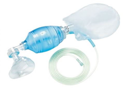 Adult, BVM mask Bag Valve Mask Ambu Bag  resuscitation system, 1.5L / 1.6L bag, adult size mask included , handle, disposable, each